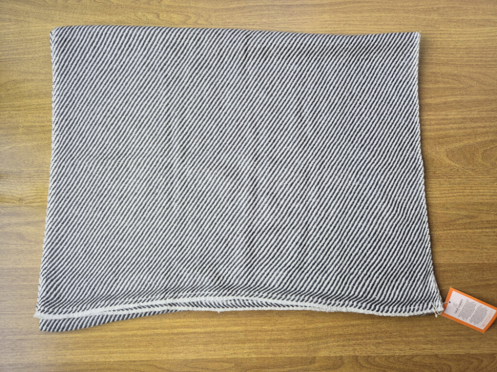 Kaschmir-Schal | Rauchgrau & Perlweiß | flauschig und weich | 66×202 cm